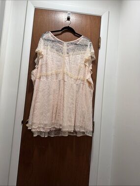 torrid Blush Lace Peplum Top
